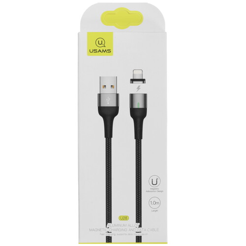 Купить Кабель круглый USAMS Lightning 8-pin - USB 2.0 Type-A серый 1 м  5480385. Характеристики, отзывы и цены в Донецке