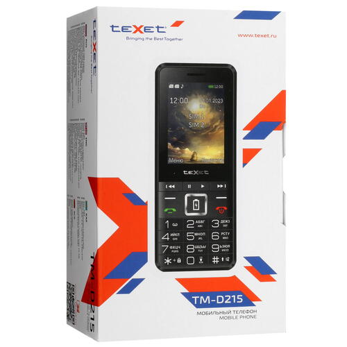 Купить Сотовый телефон teXet TM-D215 черный/красный  5428207. Характеристики, отзывы и цены в Донецке