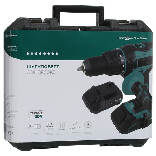 Купить Дрель-шуруповерт FinePower OneBase CDHBR50K2 OneBase20  5089514. Характеристики, отзывы и цены в Донецке