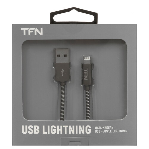 Купить Кабель круглый TFN Lightning 8-pin - USB 2.0 Type-A черный 1 м  9282224. Характеристики, отзывы и цены в Донецке