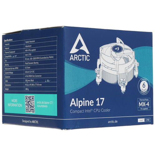 Купить Кулер для процессора Arctic Cooling Alpine 17  5416845. Характеристики, отзывы и цены в Донецке