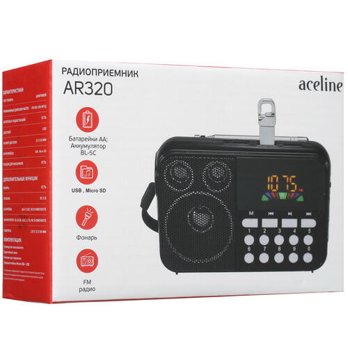 Купить Радиоприемник Aceline AR320 черный  4701323. Характеристики, отзывы и цены в Донецке