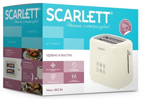 Купить Тостер SCARLETT SC-TM11070 бежевый  9240127. Характеристики, отзывы и цены в Донецке