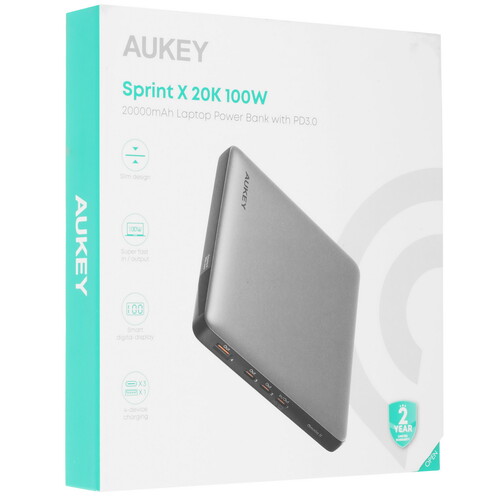 Купить Портативный аккумулятор Aukey PB-Y44 серый  5600105. Характеристики, отзывы и цены в Донецке