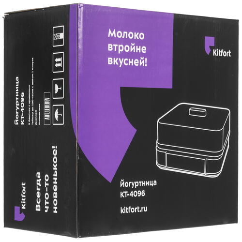 Купить Йогуртница KITFORT КТ-4096 серебристый  9002739. Характеристики, отзывы и цены в Донецке