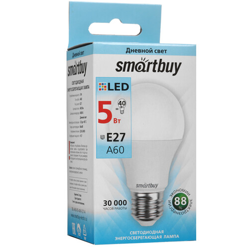 Купить Лампа светодиодная Smartbuy A60-05W/4000/E27  9101614. Характеристики, отзывы и цены в Донецке