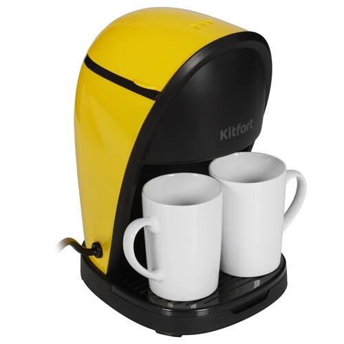 Купить Кофеварка капельная Kitfort КТ-7188-3 желтый  9083340. Характеристики, отзывы и цены в Донецке
