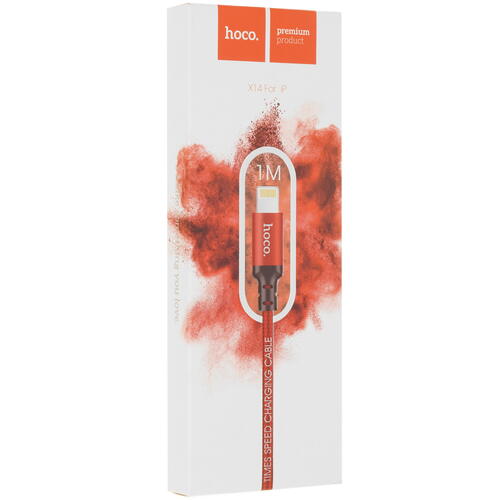 Купить Кабель круглый Hoco Lightning 8-pin - USB 2.0 Type-A красный 1 м  5452381. Характеристики, отзывы и цены в Донецке