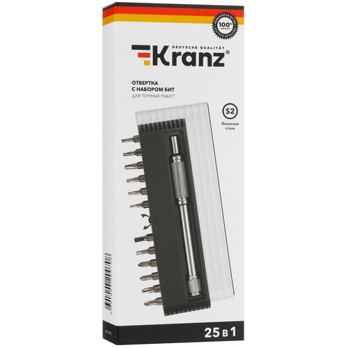 Купить Отвертка с набором насадок Kranz KR-12-4751  5414124. Характеристики, отзывы и цены в Донецке