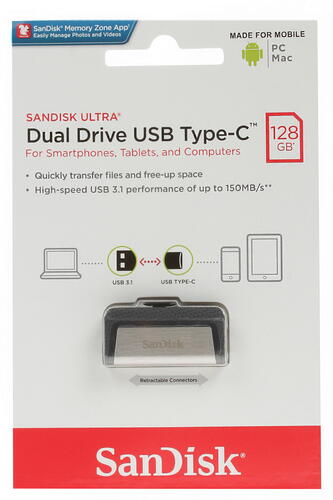 Купить Память OTG USB Flash 128 ГБ SanDisk Ultra Dual [SDDDC2-128G-G46]  1117097. Характеристики, отзывы и цены в Донецке