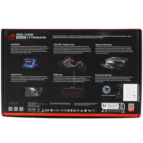 Купить Блок питания ASUS ROG THOR 1600W Titanium III [90YE00V1-B0NA00] черный  5654185. Характеристики, отзывы и цены в Донецке