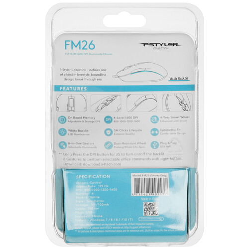 Купить Мышь проводная A4Tech Fstyler FM26  5441387. Характеристики, отзывы и цены в Донецке