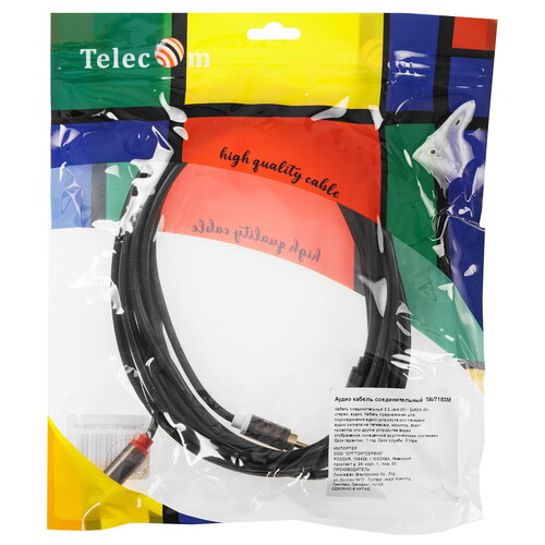 Купить Кабель   Telecom jack 3.5 мм - 2RCA черный  5602601. Характеристики, отзывы и цены в Донецке