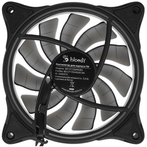 Купить Вентилятор Bloody BD-CF120ARGB3 [BD-CF120ARGB3-BK] черный  9244237. Характеристики, отзывы и цены в Донецке