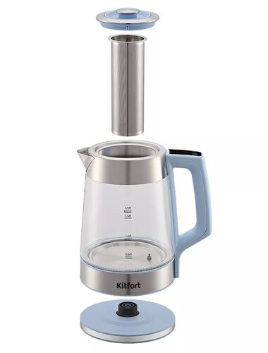 Купить Электрочайник Kitfort КТ-6617 голубой  9047199. Характеристики, отзывы и цены в Донецке