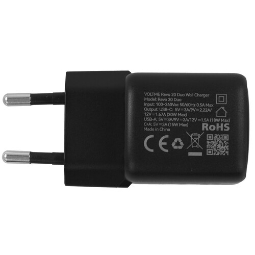 Купить Сетевое зарядное устройство VOLTME Revo 20 Duo черный  9210991. Характеристики, отзывы и цены в Донецке