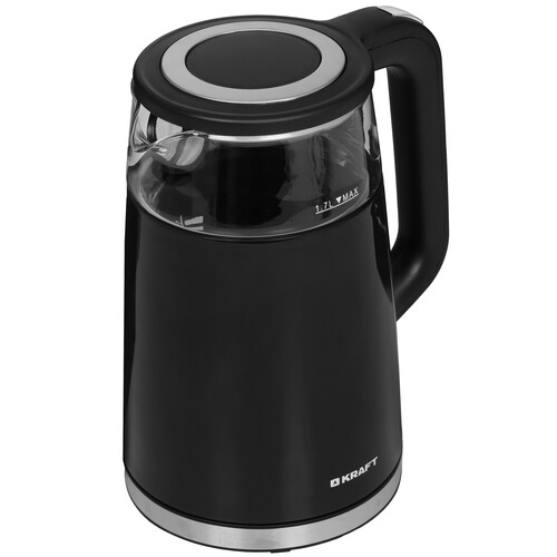 Купить Электрочайник KRAFT KF-KPG1711BLD черный  9062888. Характеристики, отзывы и цены в Донецке