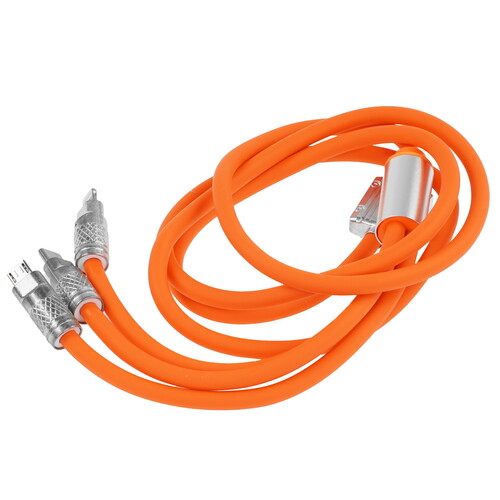 Купить Кабель круглый ZDK Lightning 8-pin, micro USB, USB Type-C - USB 2.0 Type-A оранжевый 1.2 м  9183216. Характеристики, отзывы и цены в Донецке