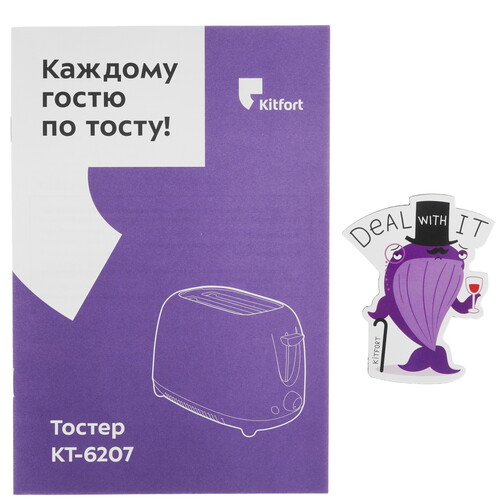 Купить Тостер Kitfort КТ-6207 белый  9061638. Характеристики, отзывы и цены в Донецке