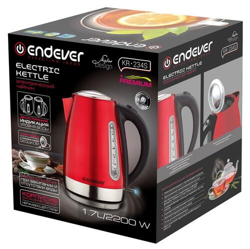 Купить Электрочайник Endever Skyline KR-234S красный  5301871. Характеристики, отзывы и цены в Донецке