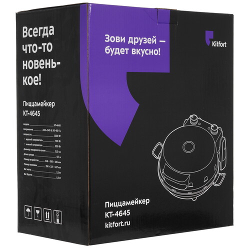 Купить Пицца-мейкер Kitfort КТ-4645 красный  9241125. Характеристики, отзывы и цены в Донецке