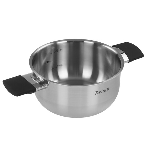 Купить Кастрюля Tesoro Modica КС520 2 л 18 см серебристый  9165215. Характеристики, отзывы и цены в Донецке