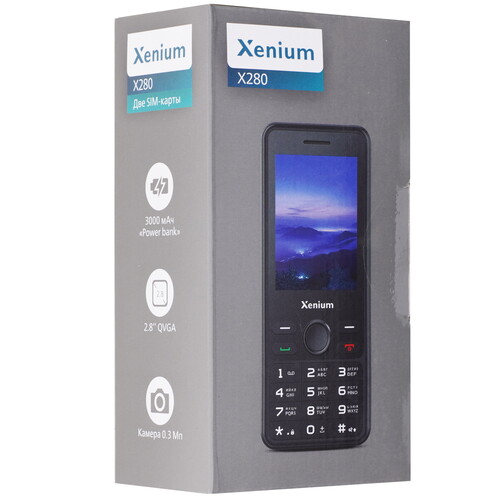 Купить Сотовый телефон Xenium X280 черный  9221439. Характеристики, отзывы и цены в Донецке