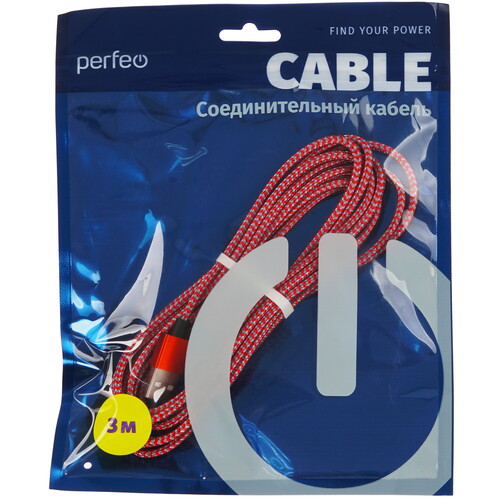 Купить Кабель круглый Perfeo micro USB - USB 2.0 Type-A красный 3 м  9173121. Характеристики, отзывы и цены в Донецке