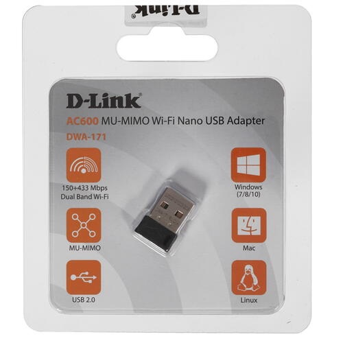 Купить Wi-Fi адаптер D-Link DWA-171/RU/D1A  8164279. Характеристики, отзывы и цены в Донецке
