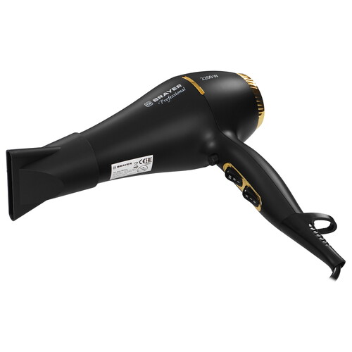 Купить Фен Brayer BR3010 черный/золотистый  9148730. Характеристики, отзывы и цены в Донецке