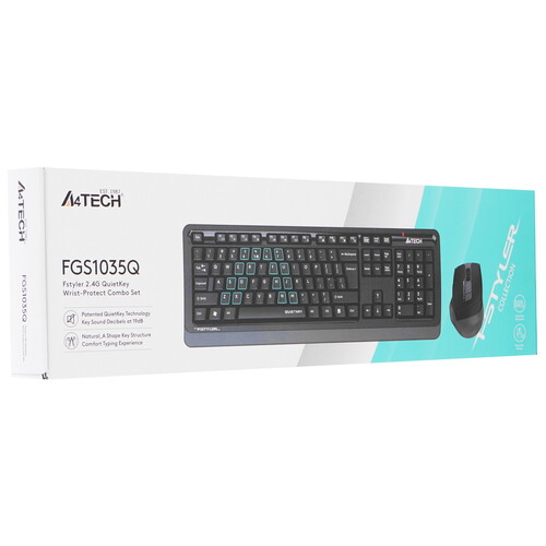 Купить Клавиатура+мышь беспроводная   A4Tech Fstyler FGS1035Q серый  9188921. Характеристики, отзывы и цены в Донецке