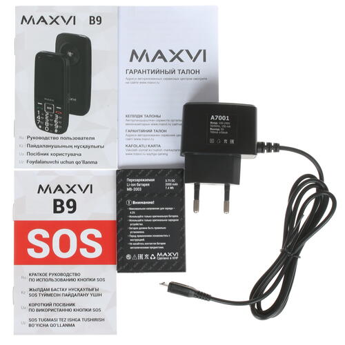Купить Сотовый телефон Maxvi B9 черный  4714234. Характеристики, отзывы и цены в Донецке