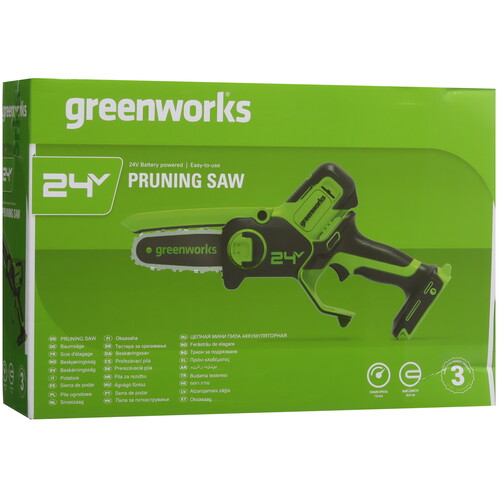 Купить Аккумуляторная цепная пила GreenWorks G24MCS10K2  шина - 10 см (4")  5467654. Характеристики, отзывы и цены в Донецке