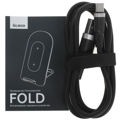 Купить Беспроводное зарядное устройство Olmio Fold черный  4854582. Характеристики, отзывы и цены в Донецке