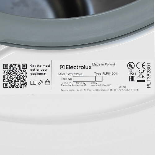 Купить Стиральная машина Electrolux EW6F2282E белый  9184846. Характеристики, отзывы и цены в Донецке