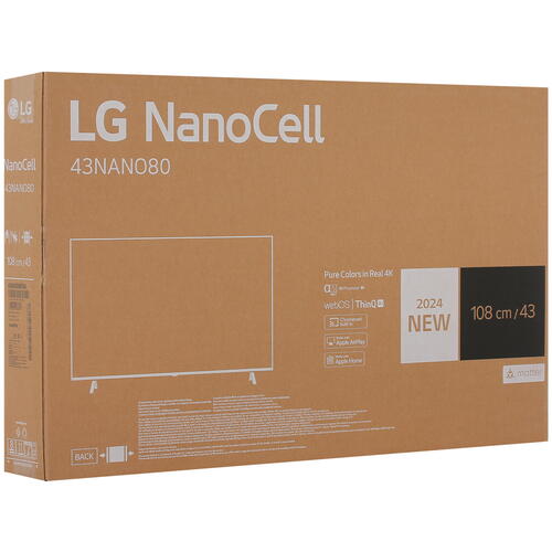 Купить 43" (108 см) Телевизор LG 43NANO80T6A черный  5446540. Характеристики, отзывы и цены в Донецке