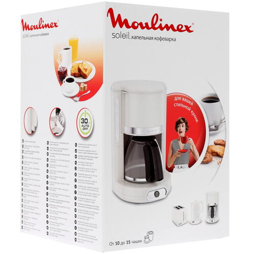 Купить Кофеварка капельная Moulinex Soleil FG385A30 бежевый  1662182. Характеристики, отзывы и цены в Донецке