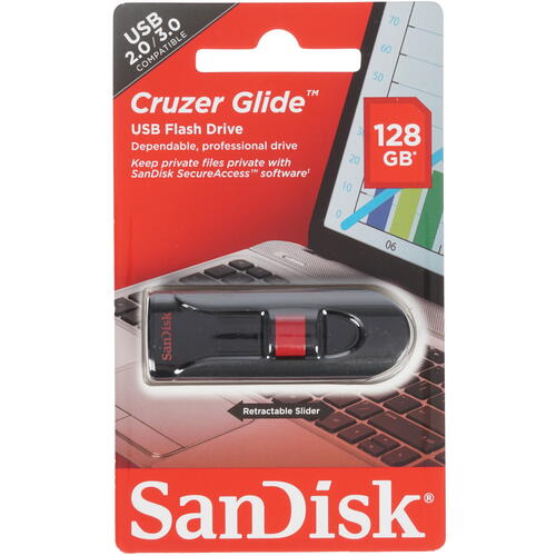 Купить Память USB Flash 128 ГБ SanDisk Cruzer Glide [SDCZ60-128G-B35]  1349283. Характеристики, отзывы и цены в Донецке