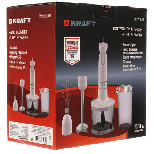 Купить Блендер погружной Kraft KF-HB1542WGLR белый  5371088. Характеристики, отзывы и цены в Донецке