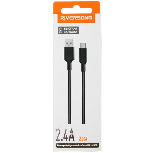 Купить Кабель круглый RIVERSONG micro USB - USB 2.0 Type-A черный 1 м  5489962. Характеристики, отзывы и цены в Донецке