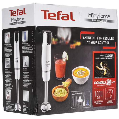 Купить Блендер погружной Tefal InfinyForce HB944138 белый  5601944. Характеристики, отзывы и цены в Донецке