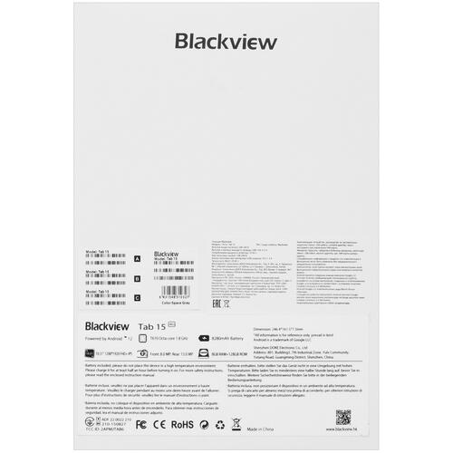 Купить 10.5" Планшет Blackview Tab 15 LTE 128 ГБ серый + чехол  5085288. Характеристики, отзывы и цены в Донецке