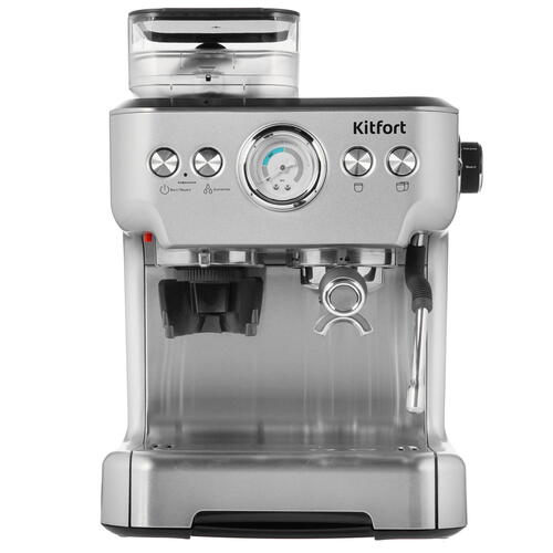 Купить Кофеварка рожковая Kitfort KT-755 серый  5301275. Характеристики, отзывы и цены в Донецке