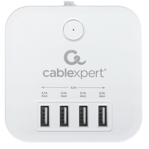 Купить Сетевой фильтр Cablexpert CUBE-3-U4-W-1.5 белый  9154788. Характеристики, отзывы и цены в Донецке