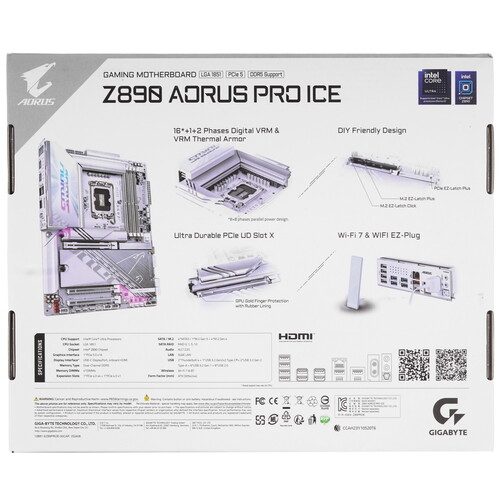 Купить Материнская плата GIGABYTE Z890 AORUS PRO ICE  5492096. Характеристики, отзывы и цены в Донецке
