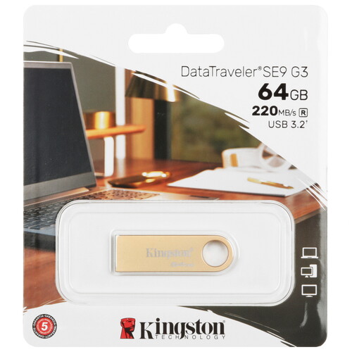Купить Память USB Flash 64 ГБ Kingston DataTraveler SE9 G3  5449020. Характеристики, отзывы и цены в Донецке