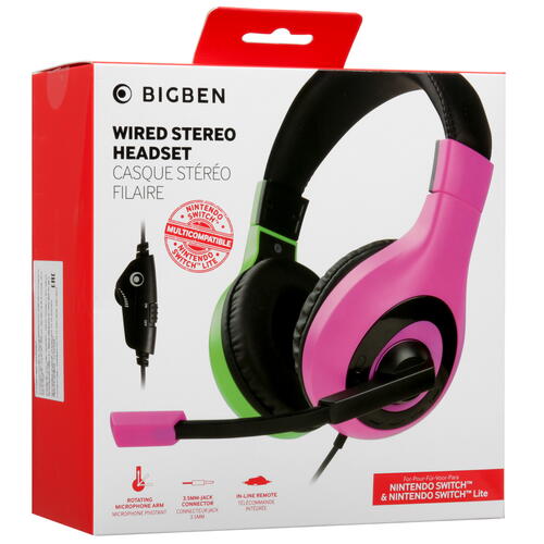 Купить Проводные наушники Nacon Bigben Nintendo Switch/Lite/OLED розовый 2021  5456084. Характеристики, отзывы и цены в Донецке