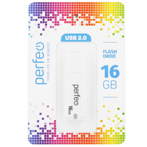 Купить Память USB Flash 16 ГБ Perfeo C05 [PF-C05W016]  9209245. Характеристики, отзывы и цены в Донецке