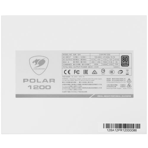 Купить Блок питания Cougar POLAR 1200 [31PL120001P01] белый  5003841. Характеристики, отзывы и цены в Донецке
