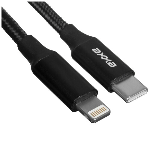 Купить Кабель круглый AXXA Lightning 8-pin - USB Type-C черный 1 м  9113471. Характеристики, отзывы и цены в Донецке